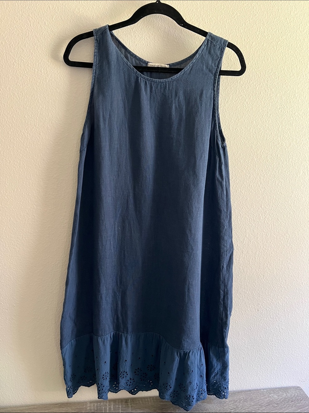 Terzo Millennio Linen Blend Sleeveless Made in Italy Midi Dress S